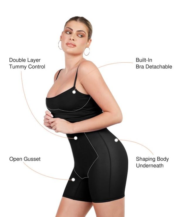 Summer Midi Dresses for Women Cocktail Shapewear Dress Adjustable Straps Party Club Going Out Bodycon Dress