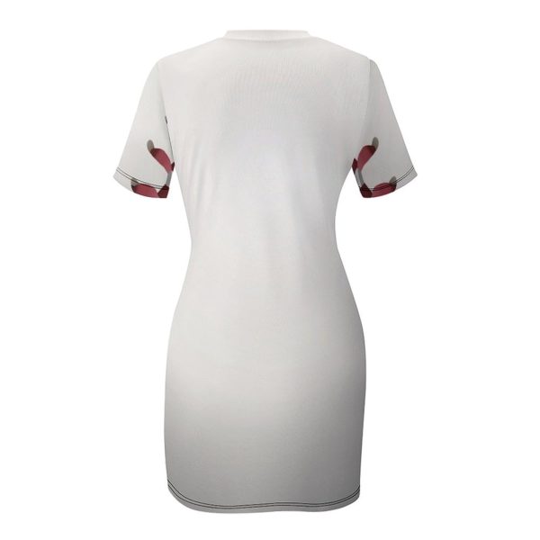 Baseball Lace Mini Sexy Dress for Women Bodycon Short Sleeve Summer Party Club Dresses