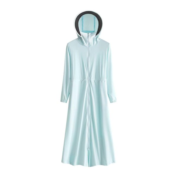 Women's UPF 50+ Lightweight Long Sleeves Sun Protection Beach Summer Dress Hoodie Dress