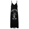 Rock&roll Maxi Dress for Women Summer Casual Sleeveless V Neck Spaghetti Dresses