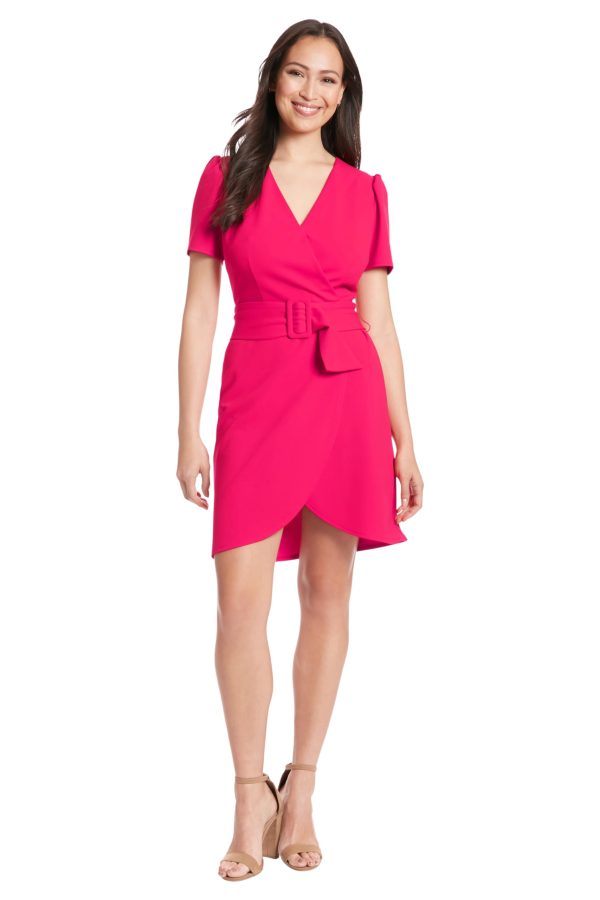 V-Neck Short Sleeve Belted Summer Dresses for Women Party