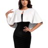 Women's Soft plush Shawl Wraps Shrug stunning pearls for Evening Dress Wedding Cape Cover Up 1920s White Shawl