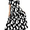 Women Casual Loose Bohemian Floral Dress with Pockets Short Sleeve Long Maxi Summer Beach Swing Dress EJF
