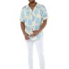 Matchable Couple Hawaiian Luau Shirt or Fairy Dress in Pacific Palm Cream