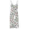 Mahjong Tiles Maxi Dress for Women Summer Casual Sleeveless V Neck Spaghetti Dresses