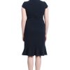 Women's Feminine Ageless Surplice V-Neck Faux Wrap Ruffle Dress Office Event Shower Guest of