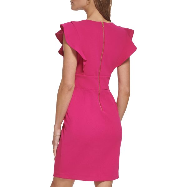 womens V-neck Ruffle Sleeve Dress