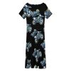 Motocross Rider Women's Midi Dress Short Sleeve Dresses V Neck Sundress Casual Summer