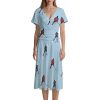 Ice Hockey Players Women's Midi Dress Short Sleeve Dresses V Neck Sundress Casual Summer