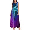 Rainbow DNA Double Helix Women's Maxi Dress Summer Sleeveless Casual Long Dresses with Pockets