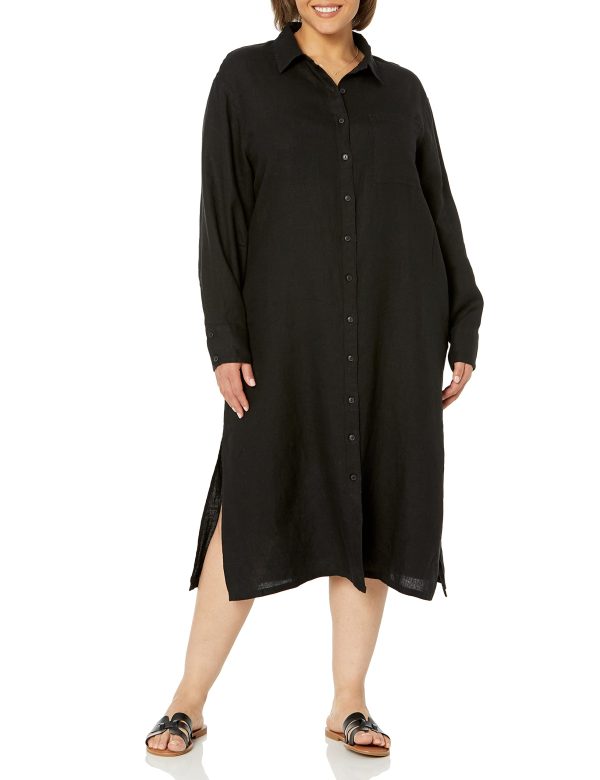 Women's Fiona Relaxed Linen Midi Shirt Dress