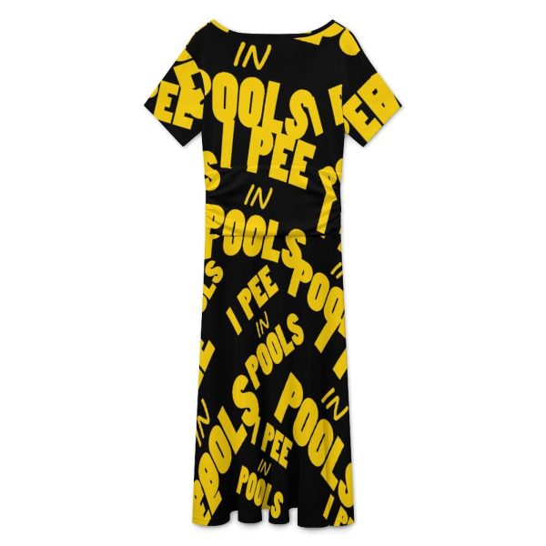 I Pee in Pools Women's Midi Dress Short Sleeve Dresses V Neck Sundress Casual Summer