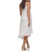 Women's Asymmetrical Cotton Eyelet Midi Contemporary Dress