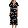 How You Doin Women's Midi Dress Short Sleeve Dresses V Neck Sundress Casual Summer
