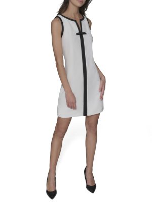 Women's Sleeveless V-Neck Bow A-line Mini Dress