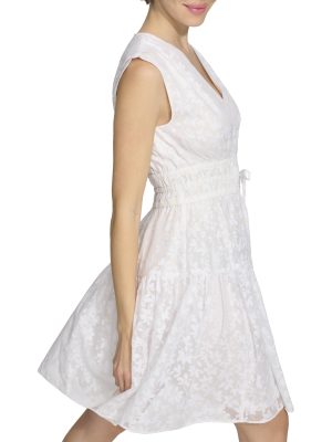 Women's Petal Burnout Fit and Flare Dress