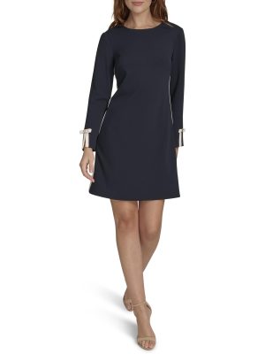 Women's Soft Bow Everyday Shift Dress