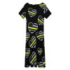 911 Dispatcher Thin Gold Line Women's Midi Dress Short Sleeve Dresses V Neck Sundress Casual Summer