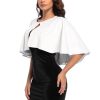 Women's Soft plush Shawl Wraps Shrug stunning pearls for Evening Dress Wedding Cape Cover Up 1920s White Shawl