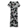 Awesome Kingkong Women's Midi Dress Short Sleeve Dresses V Neck Sundress Casual Summer