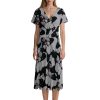 Awesome Kingkong Women's Midi Dress Short Sleeve Dresses V Neck Sundress Casual Summer