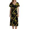 Welding It's Like Sewing with Fire Women's Midi Dress Short Sleeve Dresses V Neck Sundress Casual Summer