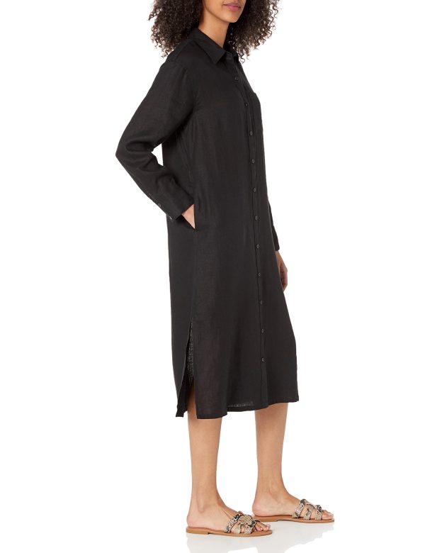 Women's Fiona Relaxed Linen Midi Shirt Dress
