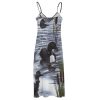 Loons Duck Maxi Dress for Women Summer Casual Sleeveless V Neck Spaghetti Dresses
