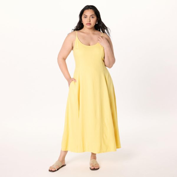 Women's Luna Scoop Neck Linen Maxi Dress