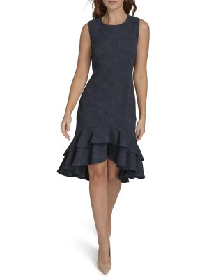 Women's Tiered Sleeveless Flattering Midi Dress