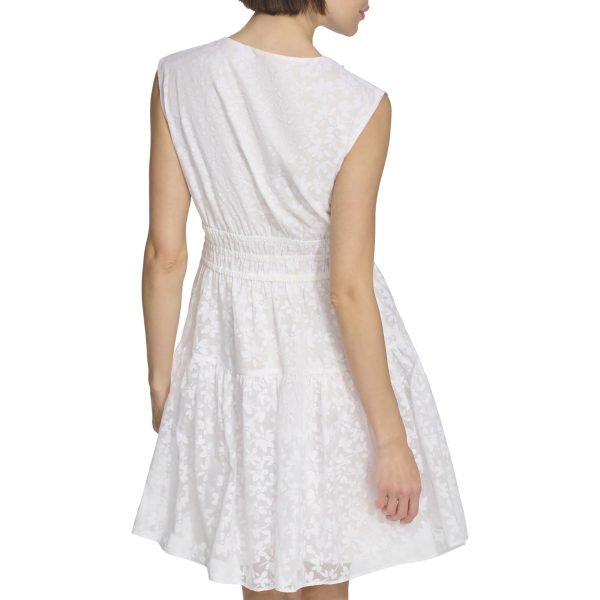 Women's Petal Burnout Fit and Flare Dress