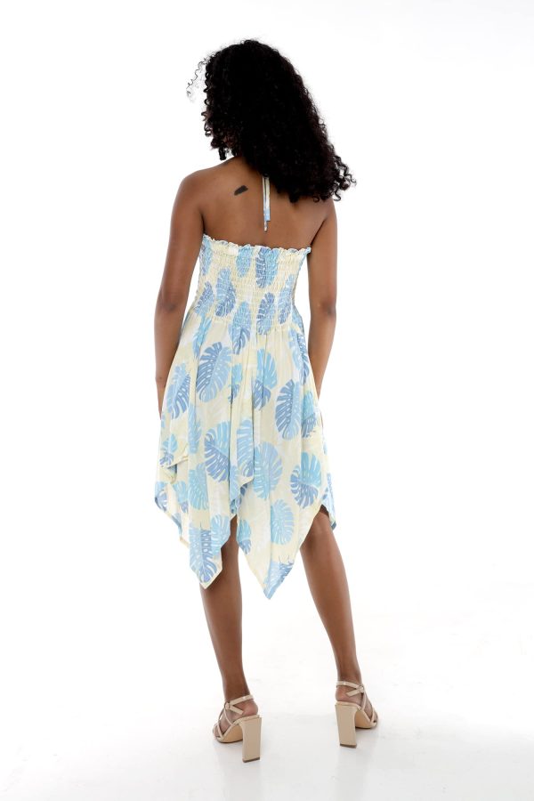Matchable Couple Hawaiian Luau Shirt or Fairy Dress in Pacific Palm Cream