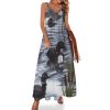 Loons Duck Maxi Dress for Women Summer Casual Sleeveless V Neck Spaghetti Dresses