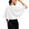 Women's Soft plush Shawl Wraps Shrug stunning pearls for Evening Dress Wedding Cape Cover Up 1920s White Shawl