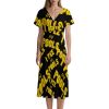 I Pee in Pools Women's Midi Dress Short Sleeve Dresses V Neck Sundress Casual Summer