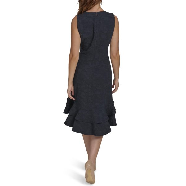 Women's Tiered Sleeveless Flattering Midi Dress