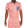 Casual One Piece Romper for Men Short Sleeve Button Down Jumpsuit - The Original Romphim