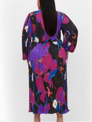 Women's Plus Size Dress-Kaya Print Maxi
