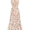 Women's 2025 Summer Floral Boho Dress Square Neck Strapped Swing A Line Sundress Beach Long Maxi Outfits