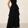 Maxi Dresses for Women 2025 Summer Off Shoulder Smocked Tiered Ruffle Long Flowy Wedding Guest Dress