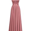 Women's Classy Scoop Neck Sequin Lace Contrast Bridesmaid Party Maxi Dress