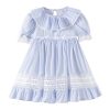 Girls Dress, Vintage Bluebell Heirloom Dress, White Lace, Puff Sleeve, Long Style for Spring and Autumn