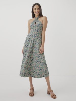 Organic Cotton Women's Fit & Flare Halter Dress