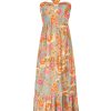 2025 Women's Criss Cross Halterneck Sleeveless Summer Floral Print Flowy A Line Maxi Dress