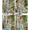 Women's 2025 Summer Sleeveless Floral Print Maxi Dress Strap Square Neck Beach Sun Dress
