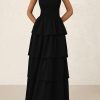 Maxi Dresses for Women 2025 Summer Off Shoulder Smocked Tiered Ruffle Long Flowy Wedding Guest Dress