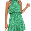 Summer Dress for Women Chiffon Blouses Skirt Spaghetti Sleeveless Tops Halter Ruffle Romper Sun Flowy Summer Outfits