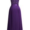Women's Plus Size Sequin Lace Deep V-Neck Sleeveless Slit Formal Evening Maxi Dresses
