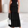 Womens 2025 Summer Sleeveless Midi Dress Scoop Neck A Line Smocked Ruffle Tiered Layered Beach Vacation Dresses