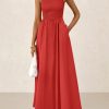 Women's 2025 Summer Maxi Dresses Beach Sundress Casual Spaghetti Strap Smocked Swing A Line Long Flowy Dress